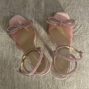 Gianni Bini Haydn Pink Rhinestone Bow Ankle Strap Dress Heels